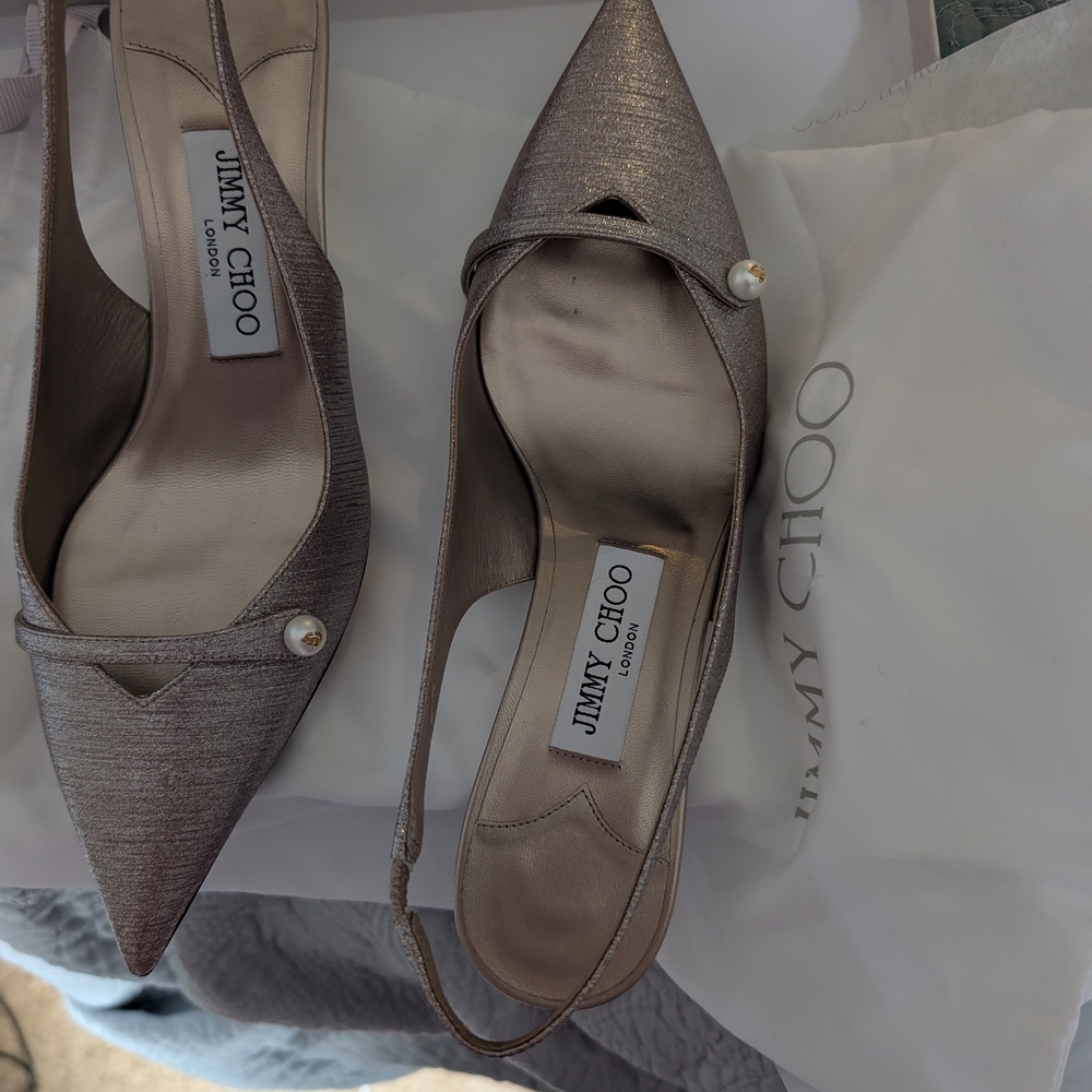 Jimmy Choo Silver Slingback Heels